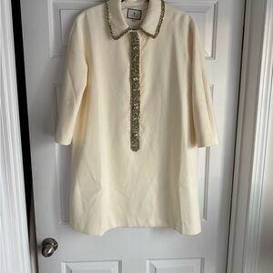 Cream Dress with Gold Embellishments